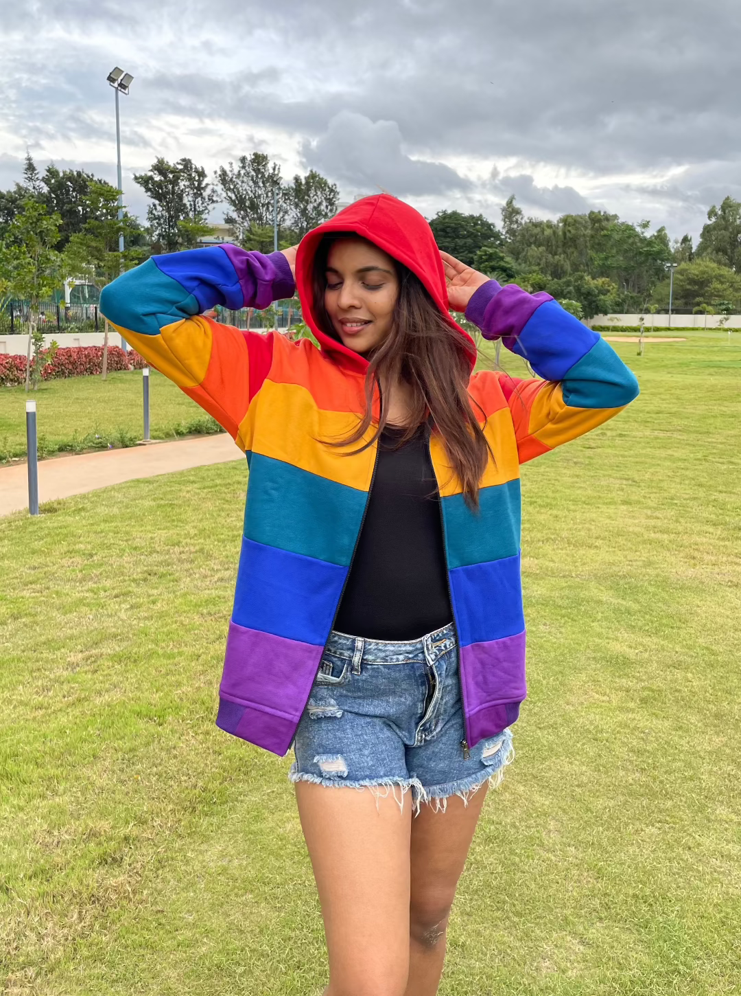 Rainbow hoodie hotsell