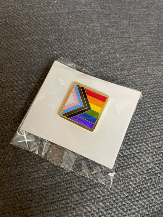 Progress Pride Flag Square Lapel Pin (2 cm x 2 cm)